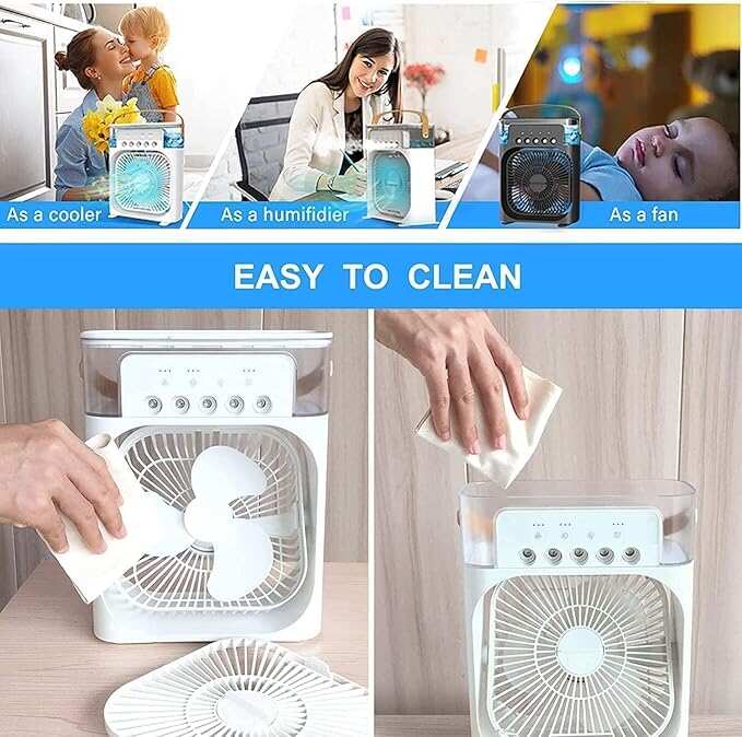 AURACOOL Etekcity Mini Cooler for Room Cooling - Portable Air Cooler & Mini Air Conditioner for Home Office (White)